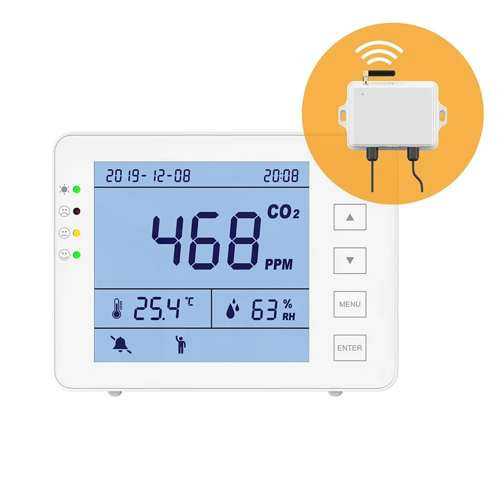 Wireless smart Air Quality Monitor Indoor co2 meter LoRa air quality tester for home and office