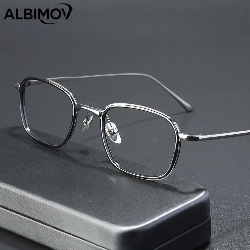 

Индивидуальные очки по рецепту, прямоугольная оправа из титанового сплава, очки для чтения для близорукости, солнцезащитный крем, очки с твердым покрытием