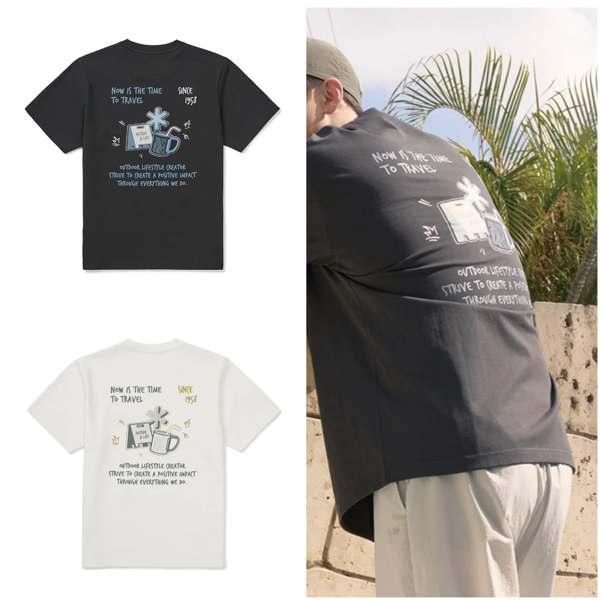 

Summer Pure Cotton Sweat-absorbing and Breathable Men's and Women's Round-neck Printed Short-sleeved T-shirts with Back Prints