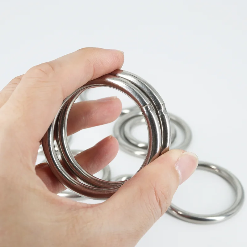 M3-M12 Heavy Duty Welded Round Rings Smooth Solid O Ring 304 Stainless Steel For Rigging Marine Boat Hammock Yoga Hanging Ring