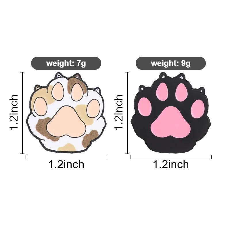 Cartoon Cat Cat Paw Pad Alloy Enamel Pin Cute Calico Cat & Black Cat Paw Brooch Bag Clothes Badge  Jewelry Gift for Cat Lovers