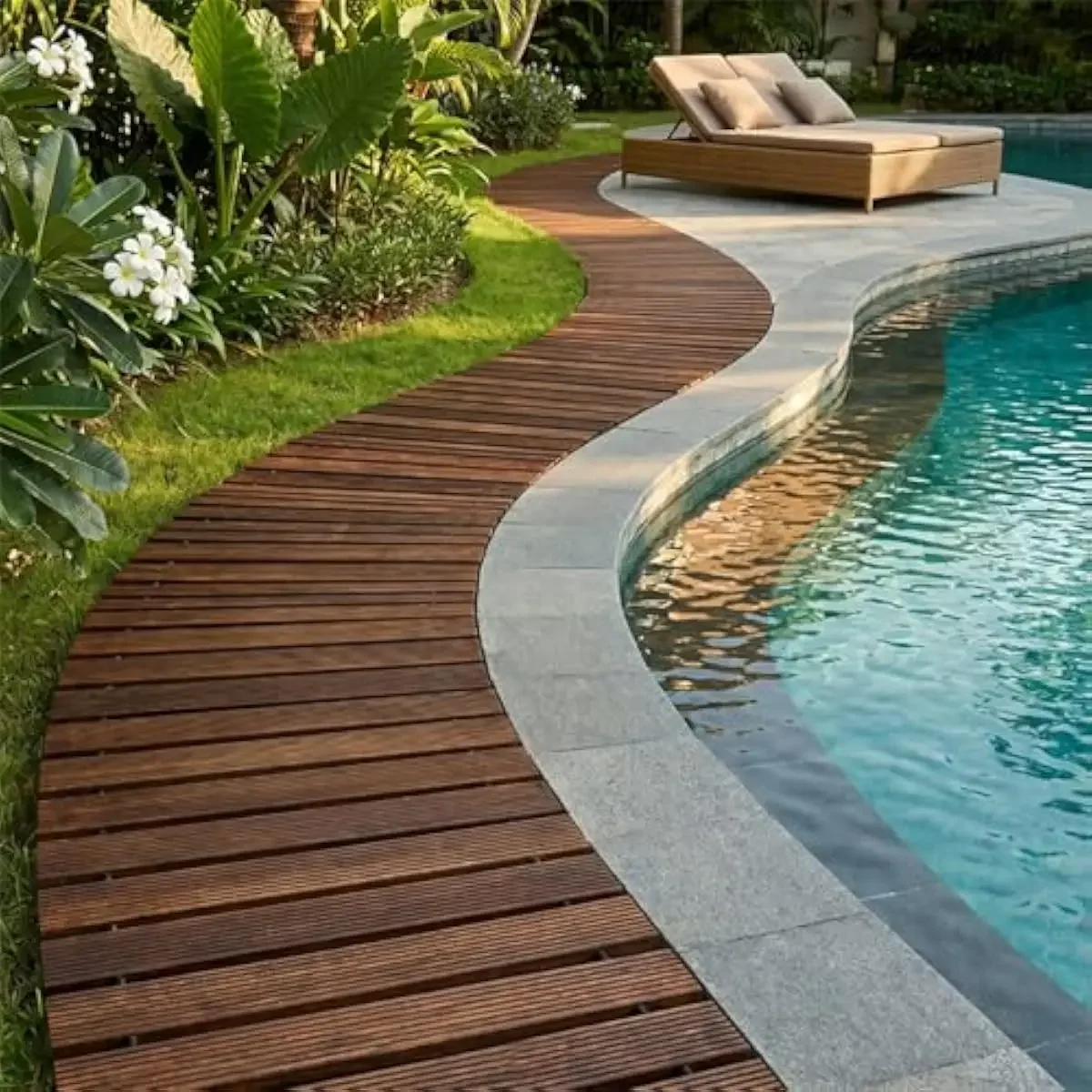 Outdoor Cedar Wood Pathway Rollout Walkway for Uneven Terrain Beach Grass Sand Snow Gravel Mud Bog Ground Weatherproof Flexible