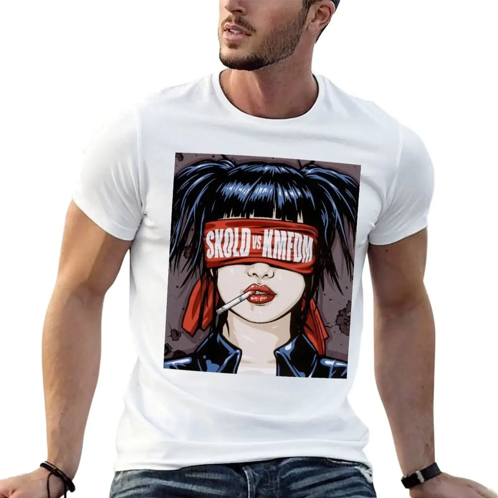 KMFDM Skold Album Cover Music Industrial T-Shirt Blouse summer top Men's t-shirt