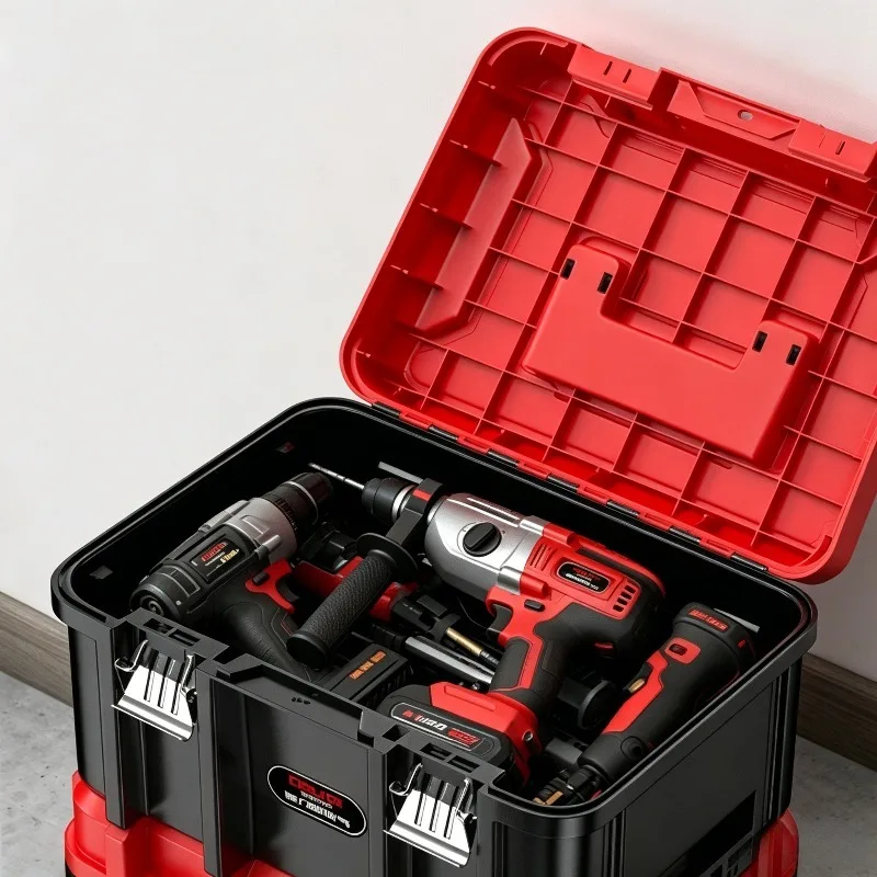 Multi-layer Tool Box Set Thickened Tool Storage Box Automotive Mechanical Workshop Toolbox Wheel-equipped Stacker Sort Out Boxes