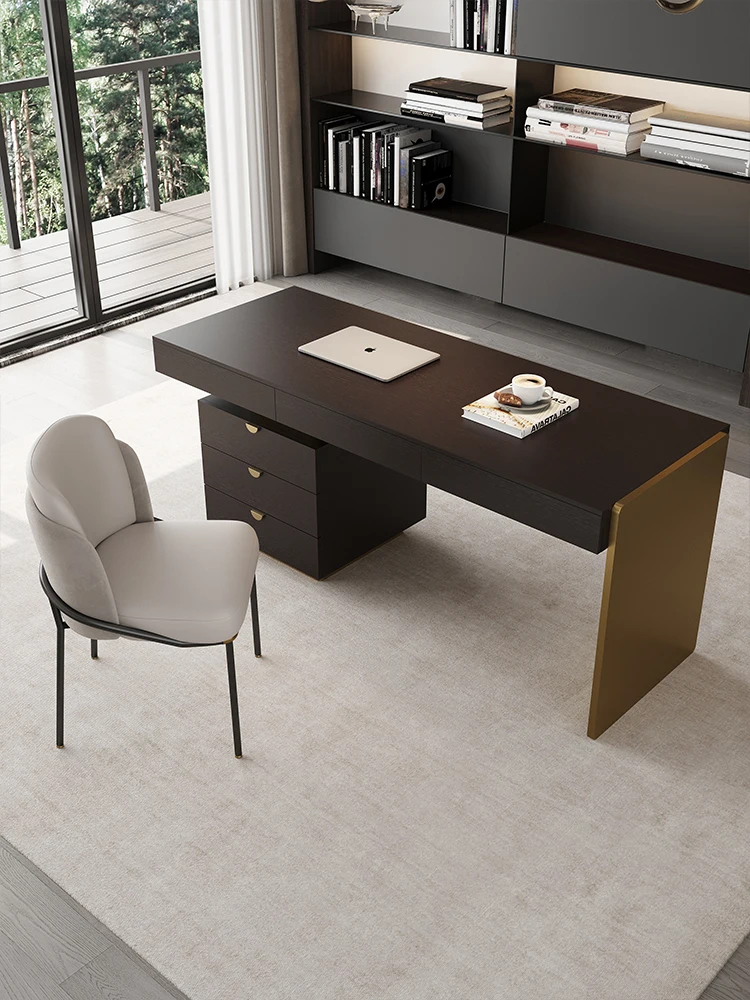 Minimalist desk home writing  , light luxury solid wood simple modern study computer desk