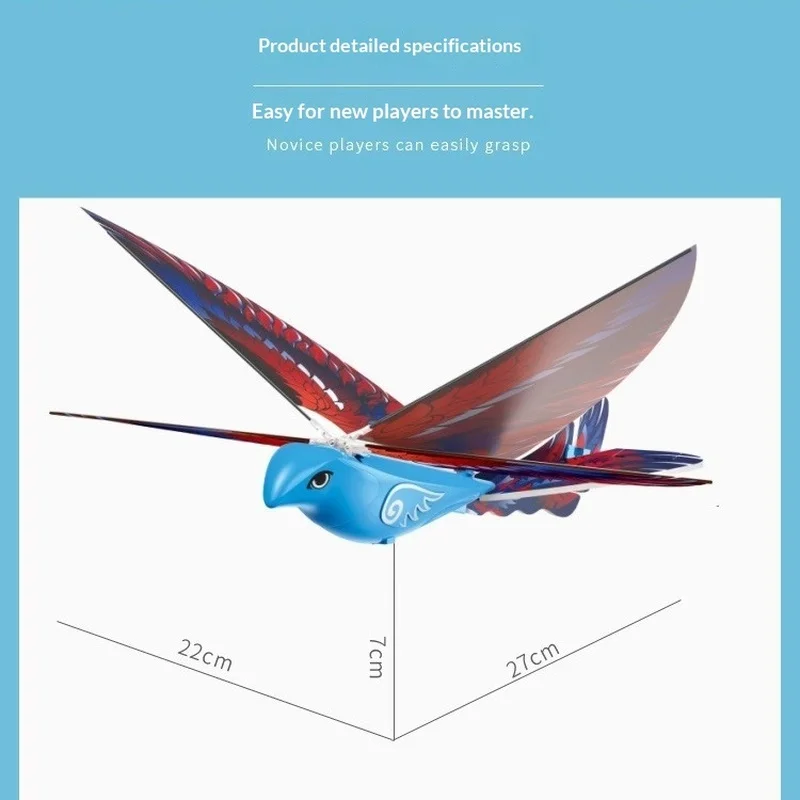 Bionic Remote Control Flying Bird Electric Flapping Wing Aircraft Free Flip Outdoor RC Glider Hobby Ornament Toy