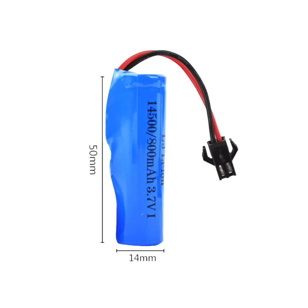 14500แบตเตอรี่ Lipo 3.7V 800mAh พร้อมที่ชาร์จสำหรับ D828 C2รถวิบากของเล่นรถดัมพ์3.7V 14500แบตเตอรี่ Liion พร้อมปลั๊ก SM-2P