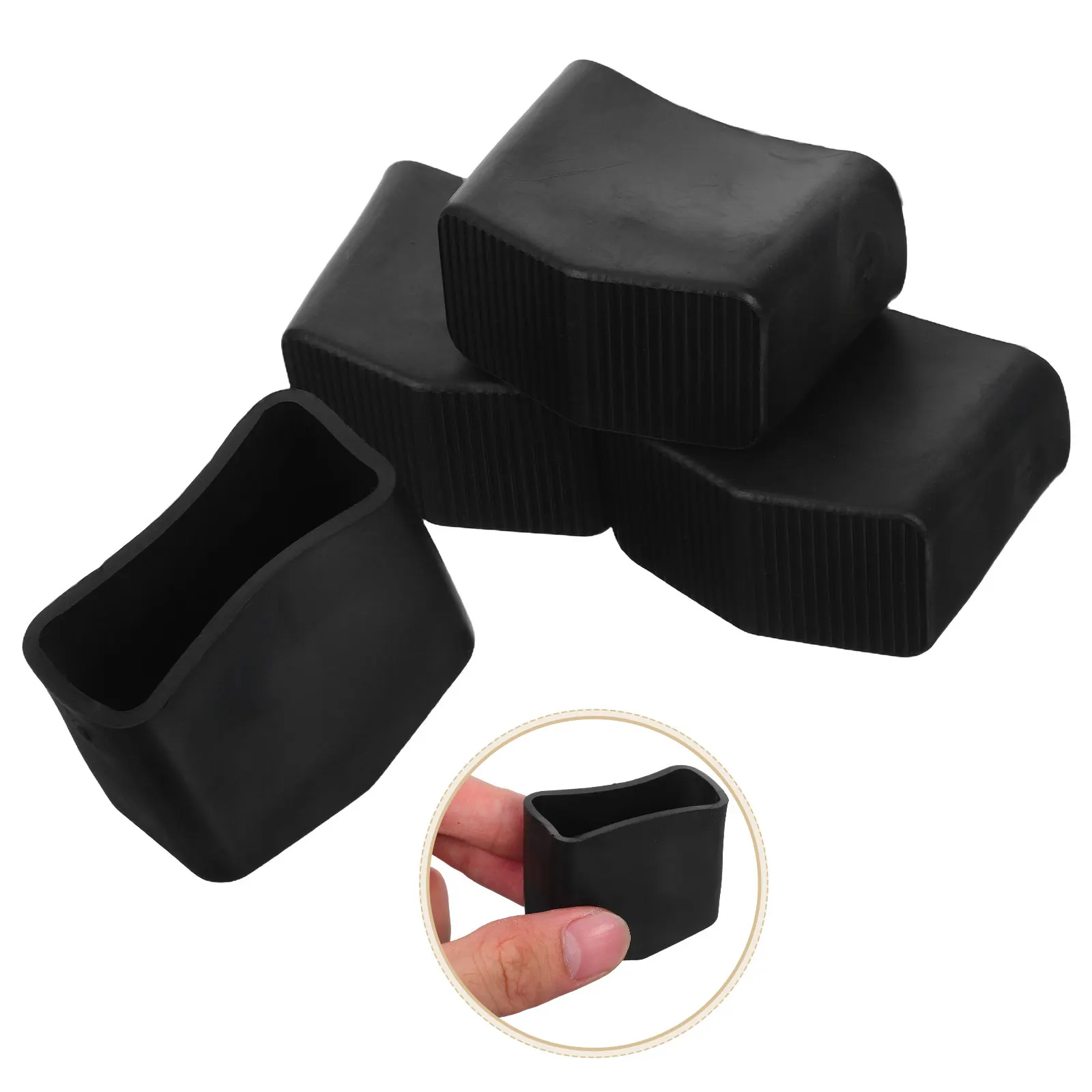 4Pcs Heavy-Duty Rubber Ladder Foot Pads Anti-Slip Stabilizer Bumpers for Step Extension Ladders Floor Wall Protection