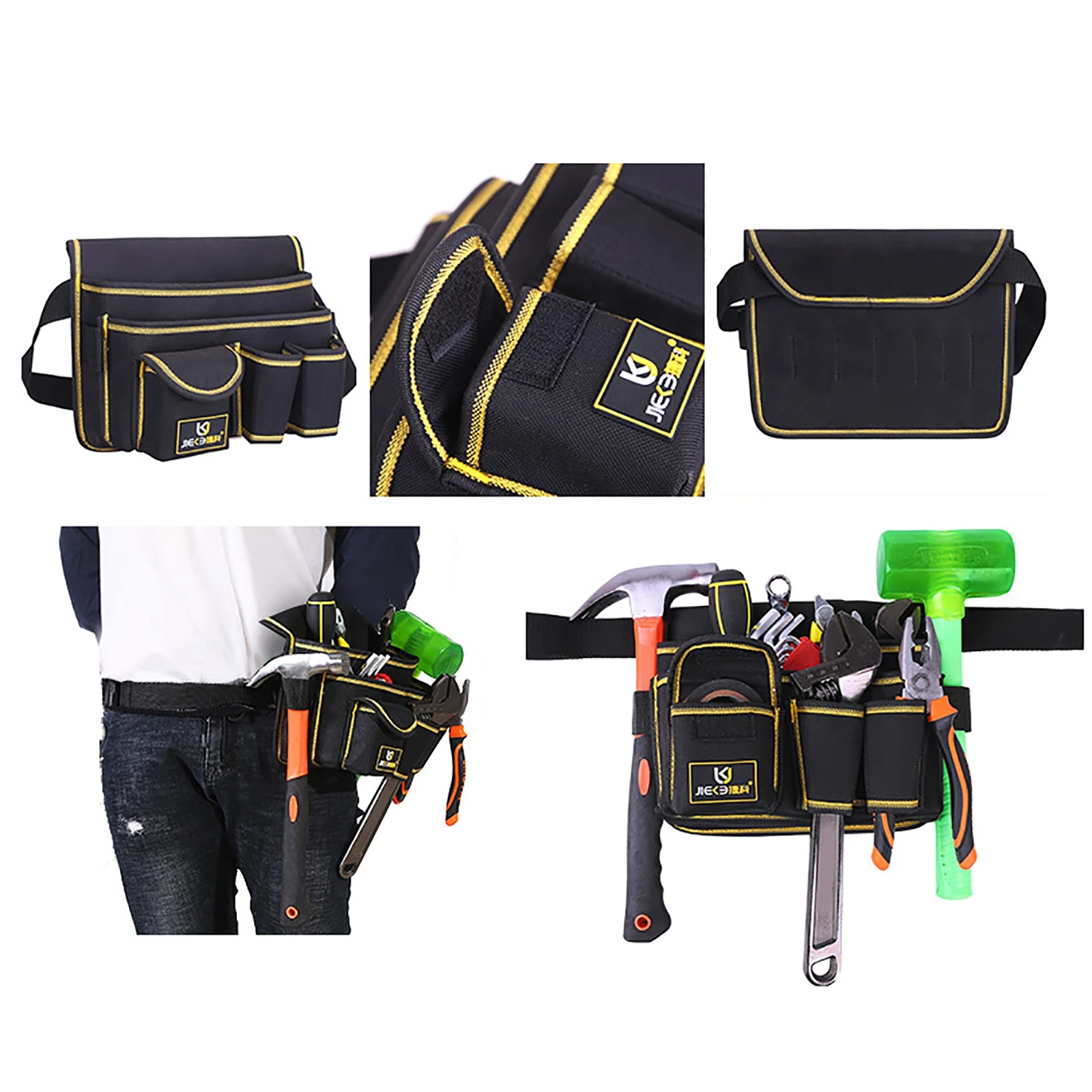 Retro Pouch Hardware Organizer Multipurpose Artificial Leather Portable Tool Bag Holder Waist Pack for Pliers Wrench Woodworking