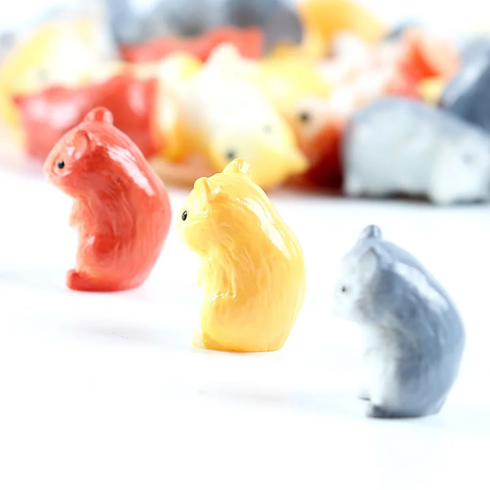 

10pcs Resin Craft Animals Mini Garden Sculptures For Diy Landscaping Baking Decor Mice Ornament Cake Topper Micro Landscape