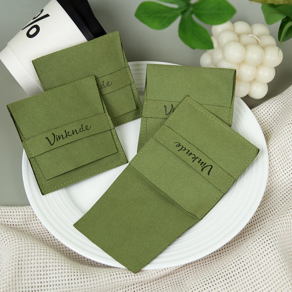 

Microfiber Velvet Jewelry Bag Customized Logo Earrings Necklace Bracelet Storage Bags Christmas Wedding Gift Packaging Pouches
