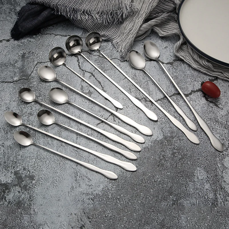 Daoqi Stainless Steel Mixing Spoon Extended Gourd Handle Long Handle Spoon Commercial Restaurant Hot Pot Shop Sauce Spoon