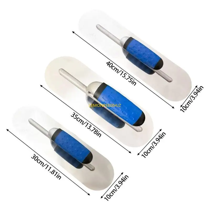 E7CD 3 Piece Rounded Flat Finishing Plastering Trowels for Seamless Wall Repairs