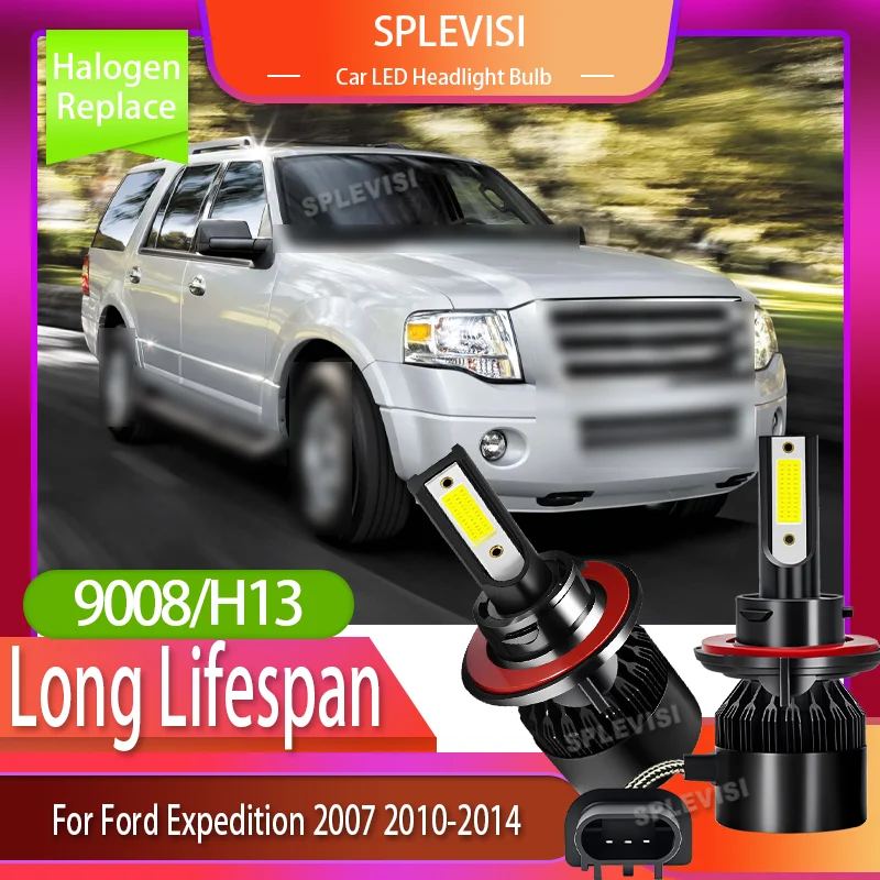 

2pcs Advanced COB Chip H13 Headlight 9008 Headlamp Car LED Bulbs Waterproof For Ford Expedition 2007 2010 2011 2012 2013 2014