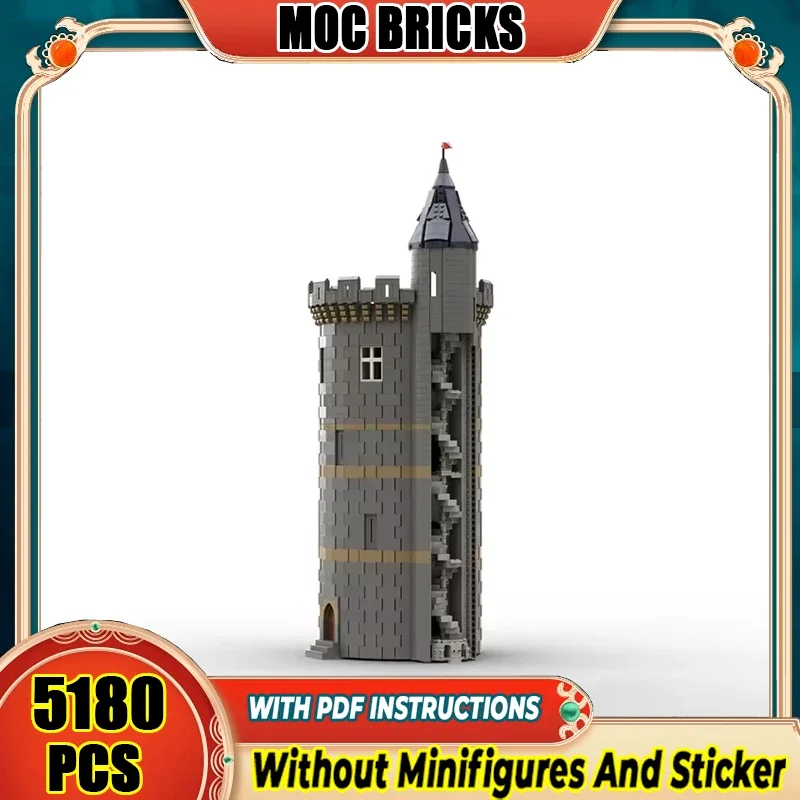 Castelo medieval modelo moc blocos de construção th século castelo tijolos técnicos diy montagem brinquedo construção para presente do feriado