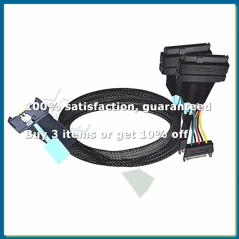 Slimline SAS MCIO 8i 74P to Dual SFF 8639 with 15P Male Power Data Cable for Server Adapter Cable 0.5m-A82Z