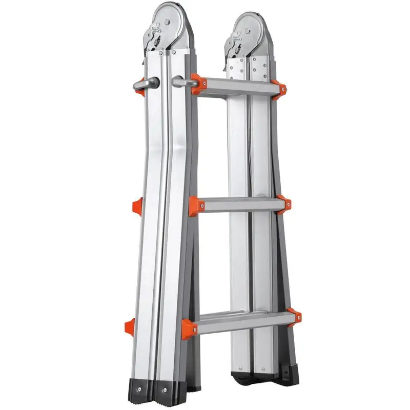 

Telescoping Ladder A Frame, 9.5 FT Compact Aluminum Extension Ladder, Multi-Function Portable Collapsible RV Ladder, Telescopic Ladder for Homework Stairs Indoor Outdoor Roof, 330lb Load
