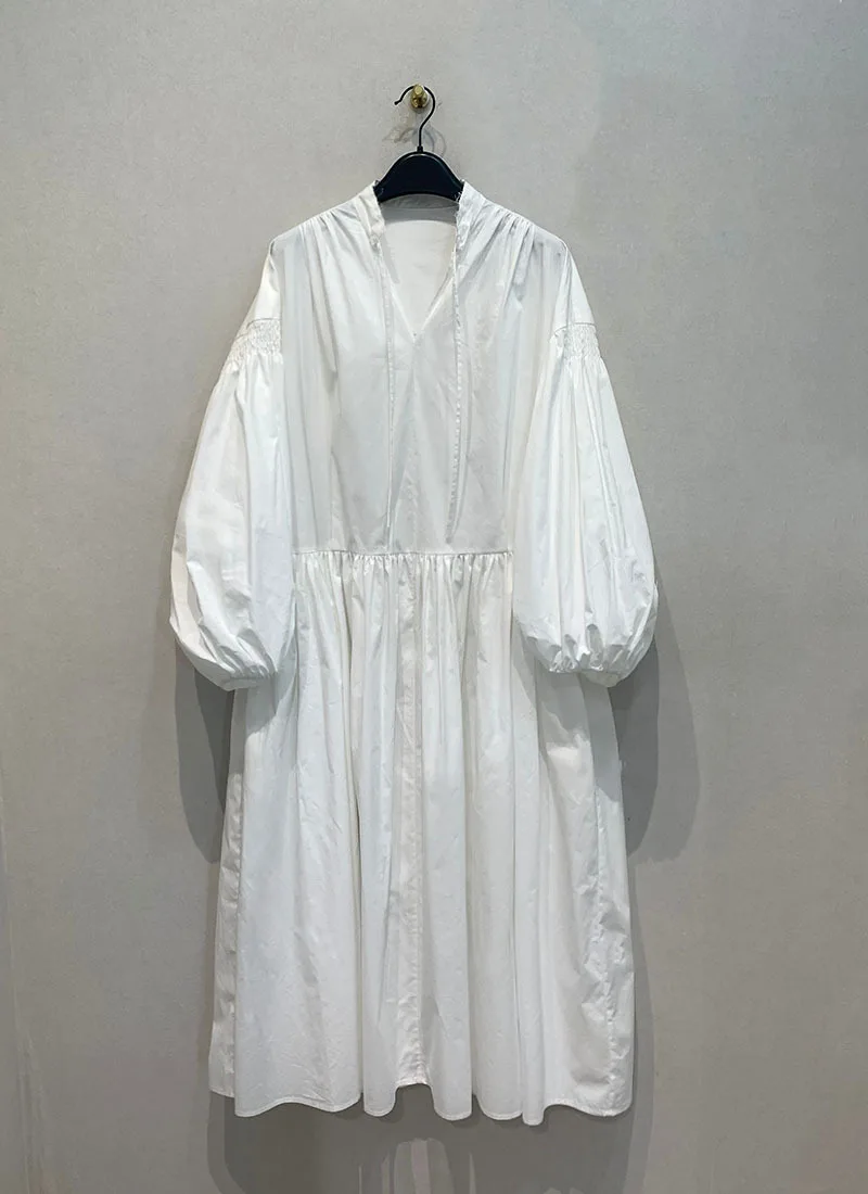 Tannt femmes robe lanterne manches col en v mode chemise décontractée robes pour femmes bleu blanc Vintage robes longues amples 2025 nouveau