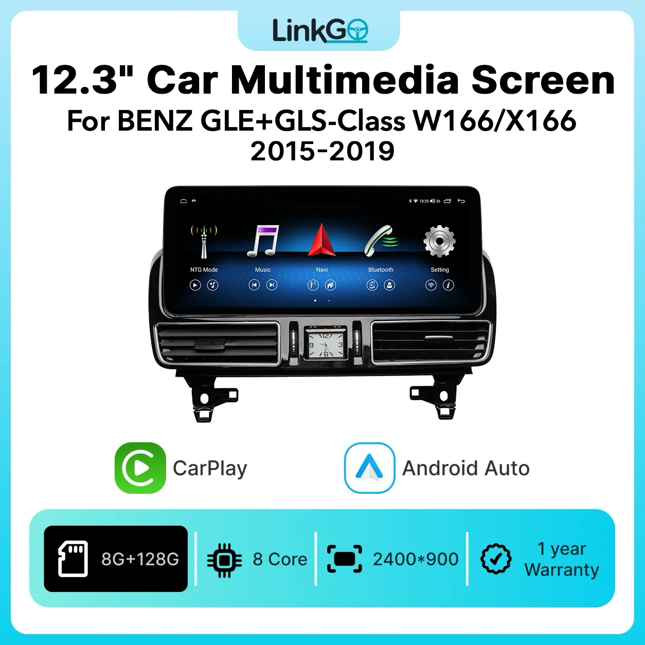 12.3inch Android multimedia display For Mercedes-Benz GLE GLS W166 X166 CarPlay Android Auto GPS Car Radio Multimedia Stereo