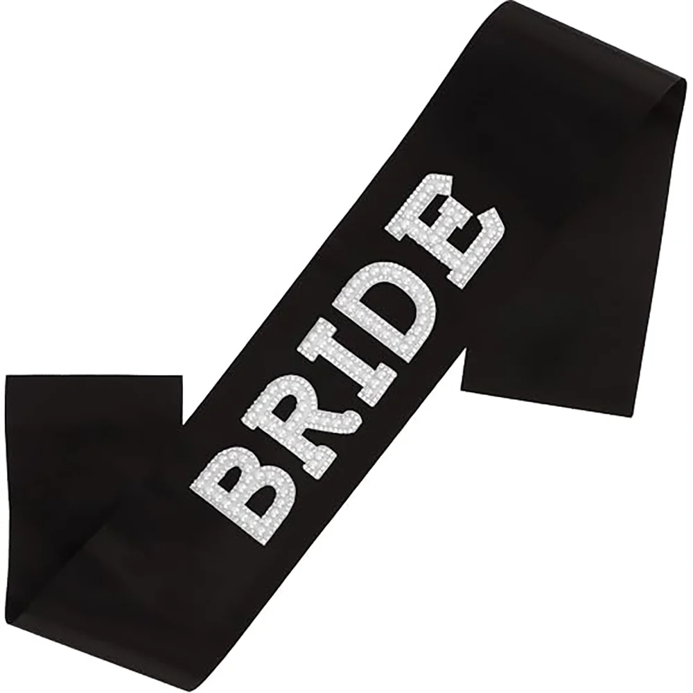 4Pcs Gothic Bachelorette Party Decoration Set Bride To Be Fan Sash Headband Accessories Bridal Shower Gift Till Death Wedding - view 3