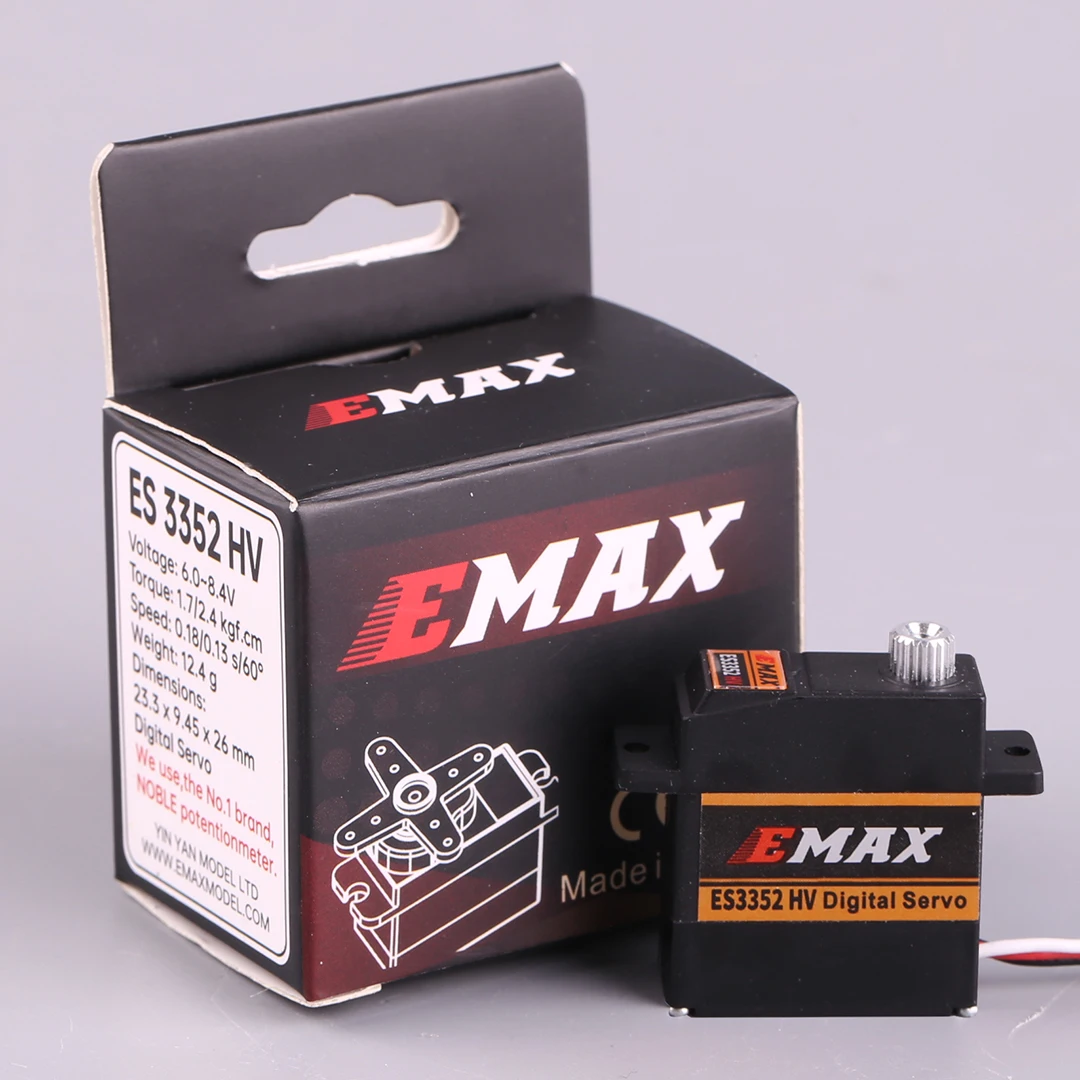 EMAX ES3352HV Servo digitale per ingranaggi in metallo ad alta tensione per tutti gli usi 12g 9mm MINI per accessorio per moduli RC per auto Robot per aeroplani