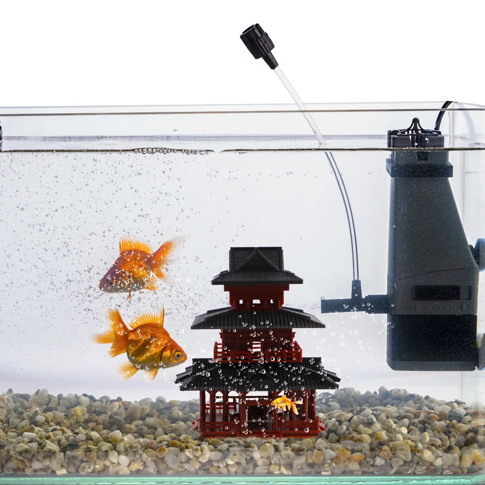 

Miniature Pagoda Hexagonal Pavilion Ornament For Zen Garden Fairy Landscape Aquarium Terrarium Desktop Decor Stilt House Design