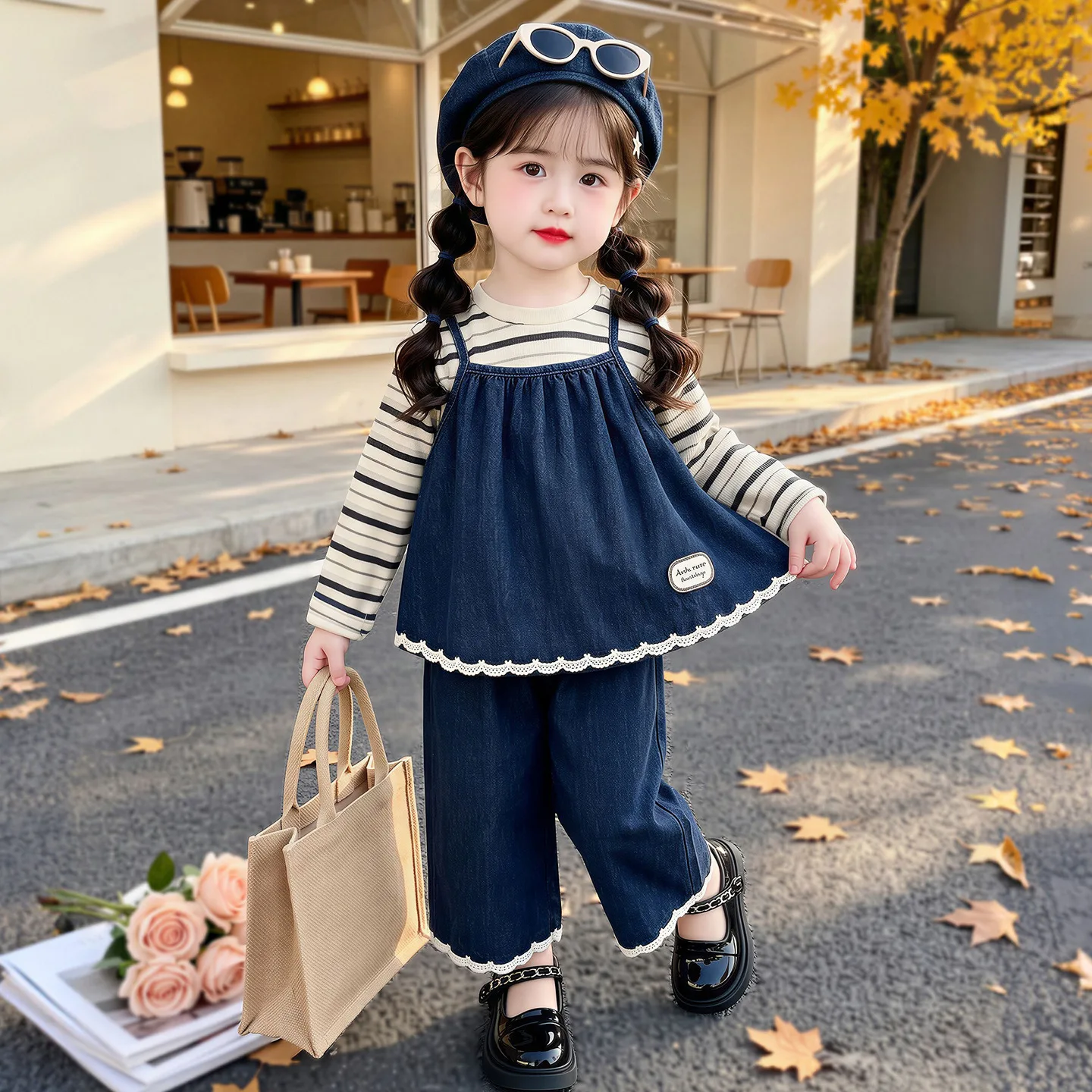 Girls' Clothing Set 2026 New Children's Spring and Autumn Outfit, Korean Three Piece Set, Baby Casual Wear