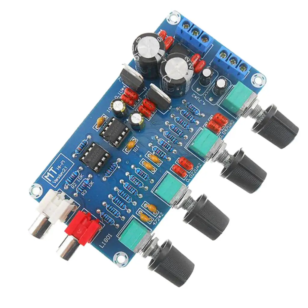 NE5532 Control Board Blue ABS Plastic Preamplifier Tone Board for Speaker Sound Enhancement