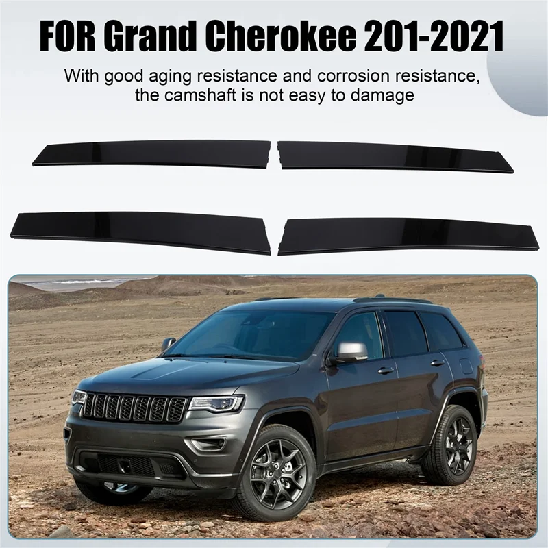 

4Pcs Front+Rear Door Window Trims Panel 5701-0444-An 57010445AN For Jeep Grand Cherokee 11-21 57010446AN B Pillar Cover-AD39