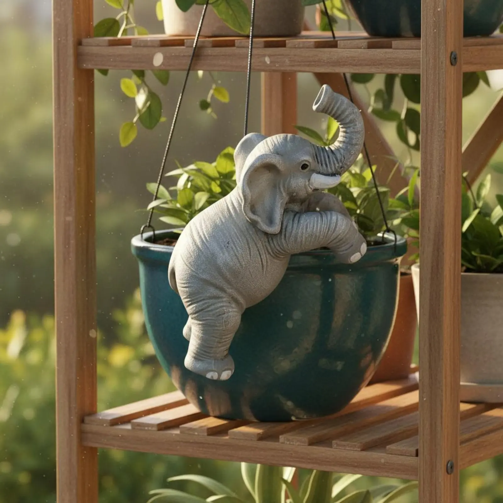 Elephant Pot Hanger Balcony Decoration Elephant Planter Hanger Whimsical Unique Gift for Garden