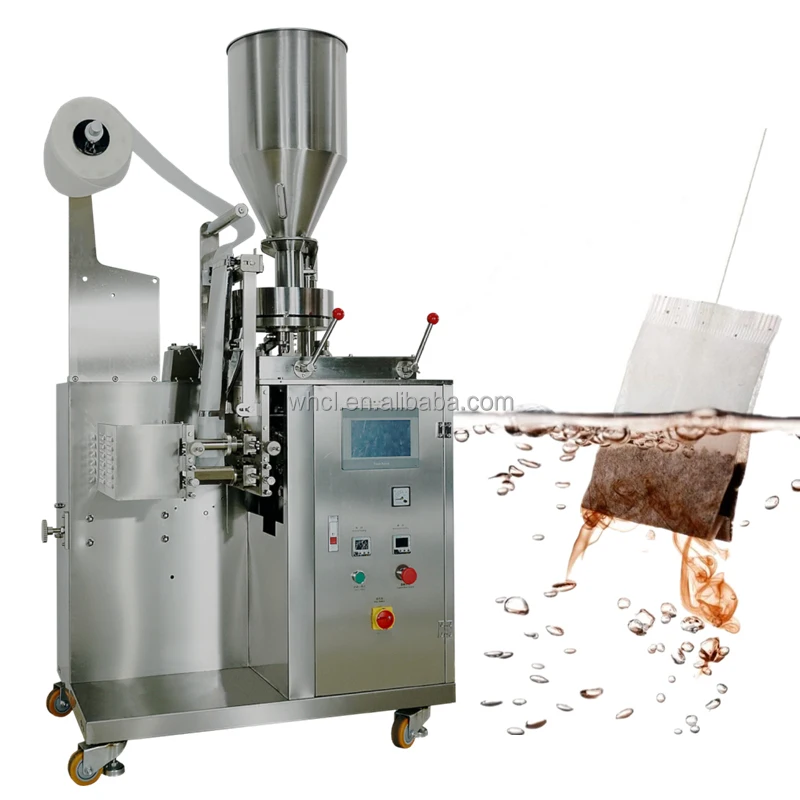 Best Automatic 2g Single Chamber Herb Black Dip Cotton String  Filter Bag Packing Machine 3-Side Seal Food Paper Film