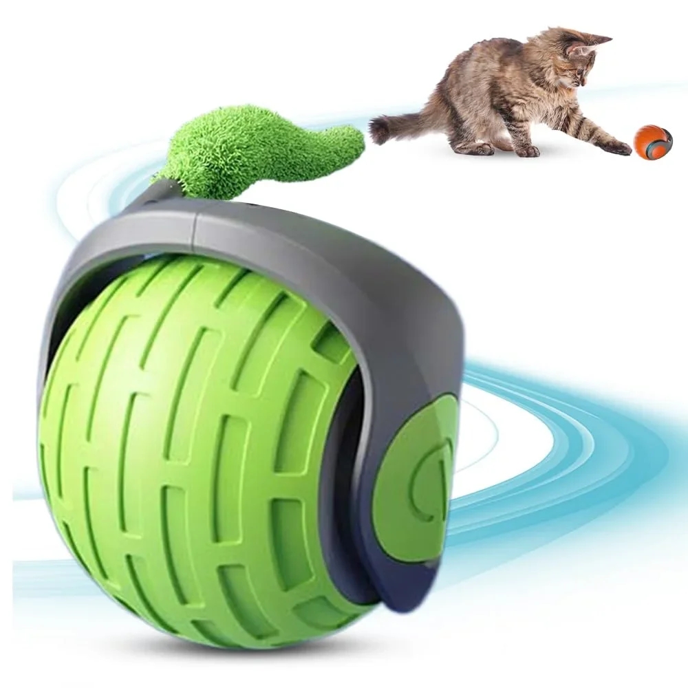 

Speedy Tail Interactive Cat Toy Balls, Touch Motion Activated Rolling Ball, Type C Cord Tail for Indoor and Outdoor Cats