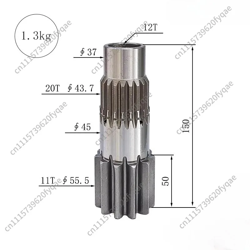 Excavator Yanmar 15 17 20 Rotary Vertical Shaft Assembly Planetary Tooth Sun Tooth Rotary Vertical Shaft