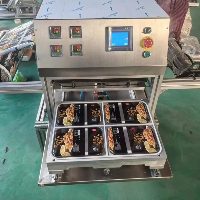 Sandwich Vacuum Packaging Sealing Machine Gas Flushing Food Tray Sealing Machine Cup Plastic Container Tray Sealing Machine