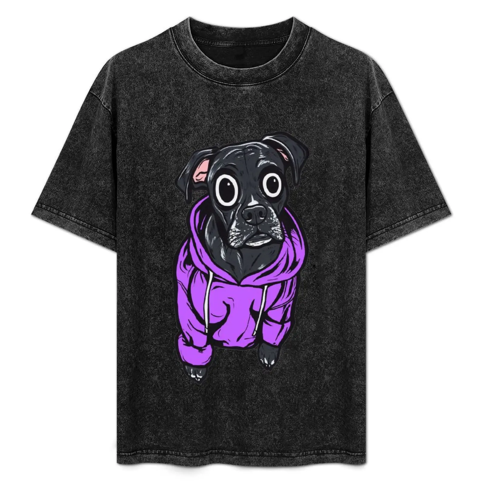 

Black Boxer Dog Hoodie T-Shirt aesthetic clothes cotton graphic tees plus size tops mens fashion