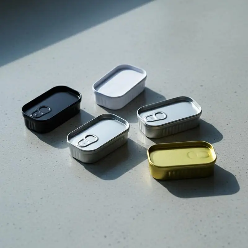 (BF06)Tinplate Mini Metal Box Creative Sardine Can Shaped Storage Box Portable Metal Material Jewelry Pill Case Portable Tin Box