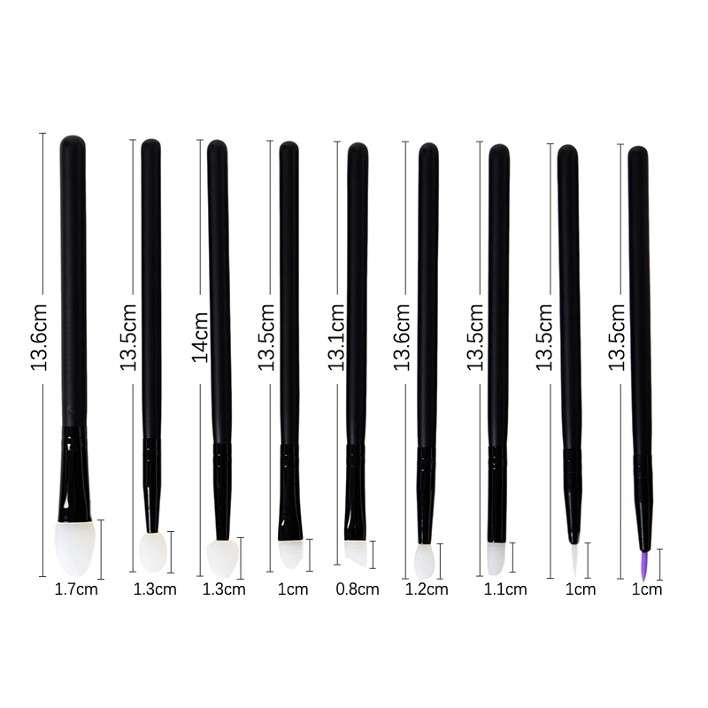 1/9pcs weiche Silikon Lidschatten Lippen pinsel Gesichts Make-up Pinsel Eyeliner Applikator Set multifunktion ale Foundation Lippen pinsel