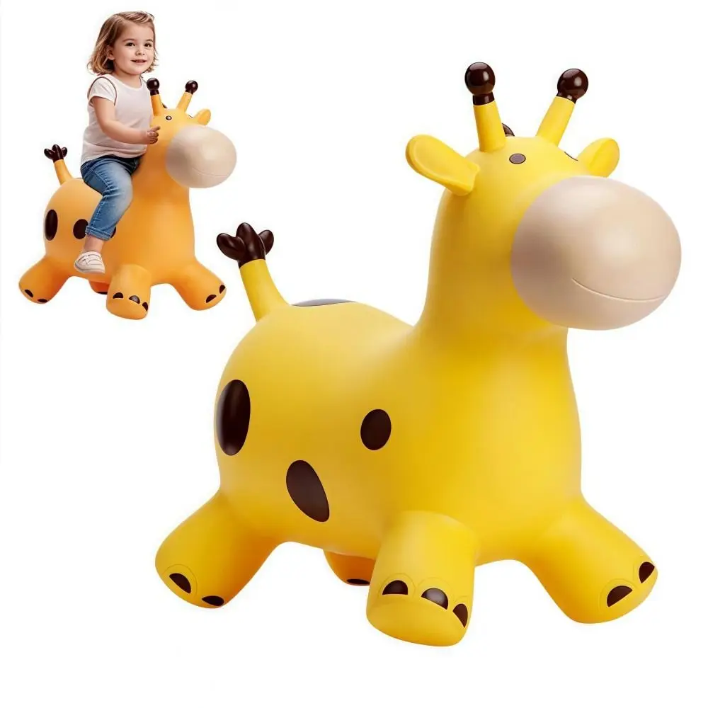 Inflatable Giraffe Bouncy Horse Thickened Rubber Animals Jumping Toys Sturdy Anti-fall Ride-on Toy Horse