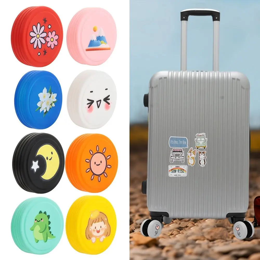 Silicone Luggage Wheels Protector Cover Anti-slip Shock Absorption Luggage Caster Shoes Reduce Noise Reduce Wheel Wear
