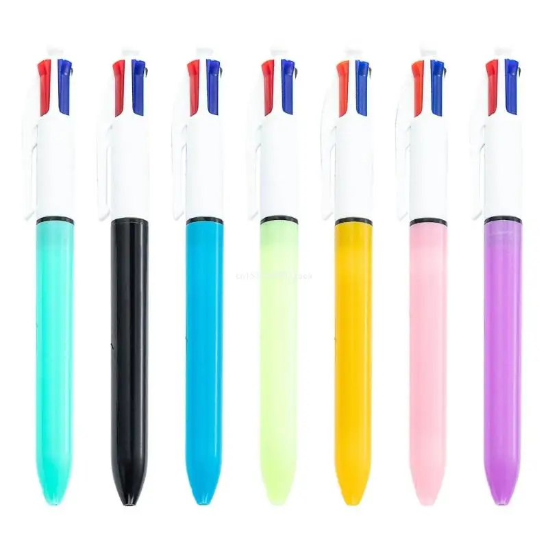 4-in-1 Multicolor Ballpoint Pen 1.0 mm Shuttle Pens Retractable Ballpoint Pens 4 Colors Pens Office School Supplies Dropship