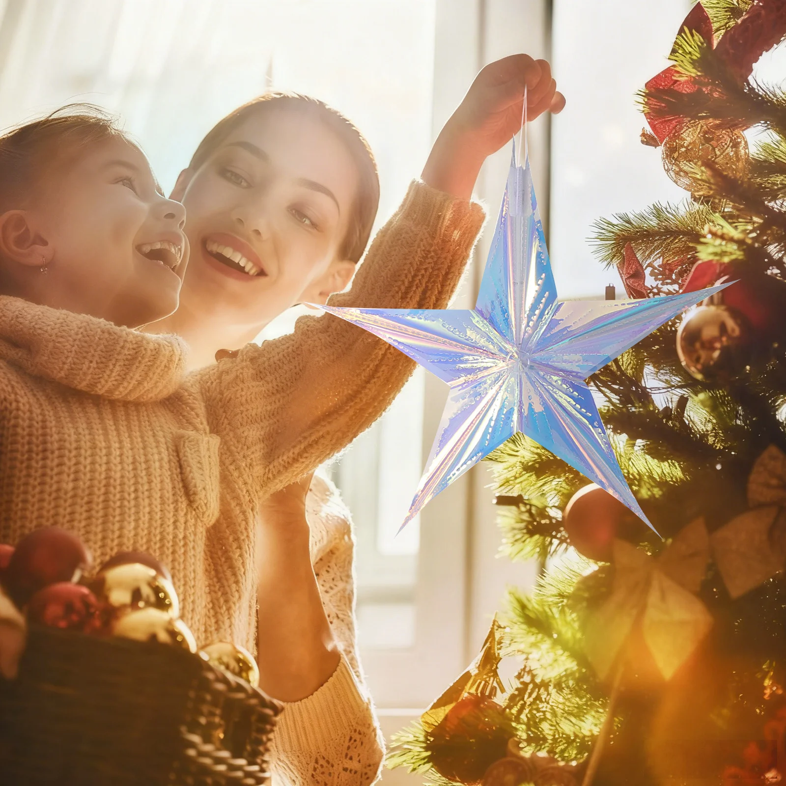 3pcs Colorful Neon Film Star Pendant 12 Inch 16 Inch Wall Ceiling Hanging Decor For Home Hotel Restaurant Party Wedding