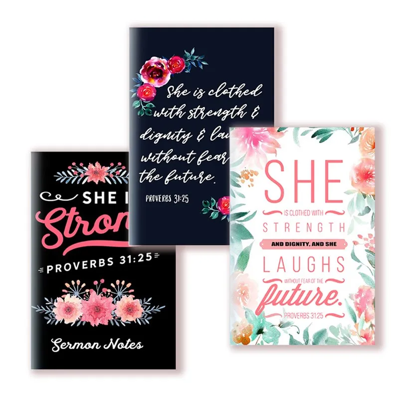 A5 Notebook Note Book Bible Verse Proverbs 31:25 - She Is Clothed With Strength And Dignity - Diary Christian Quote Faith Belief