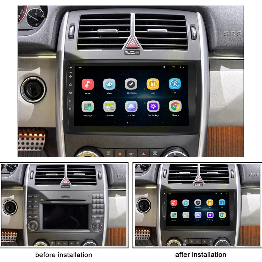 Carplay Android 9.0 Radio for Mercedes-Benz A-Class W169 2004-2012 B-Class W245 2004-2012 V Class W639 2006-2014