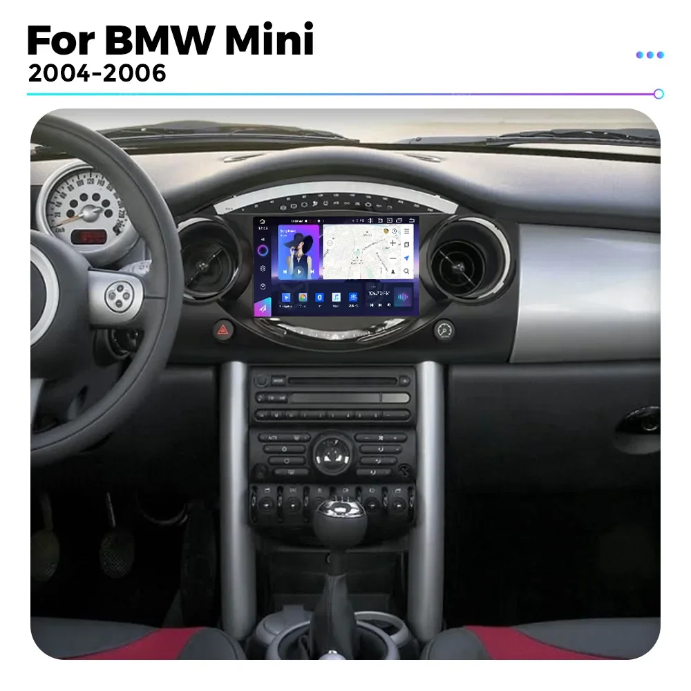 For BMW Mini Cooper 2004-2006 Multimedia 4G WiFi GPS Video Player TV Navigation Radio carplay Android Auto Android 13 car radio