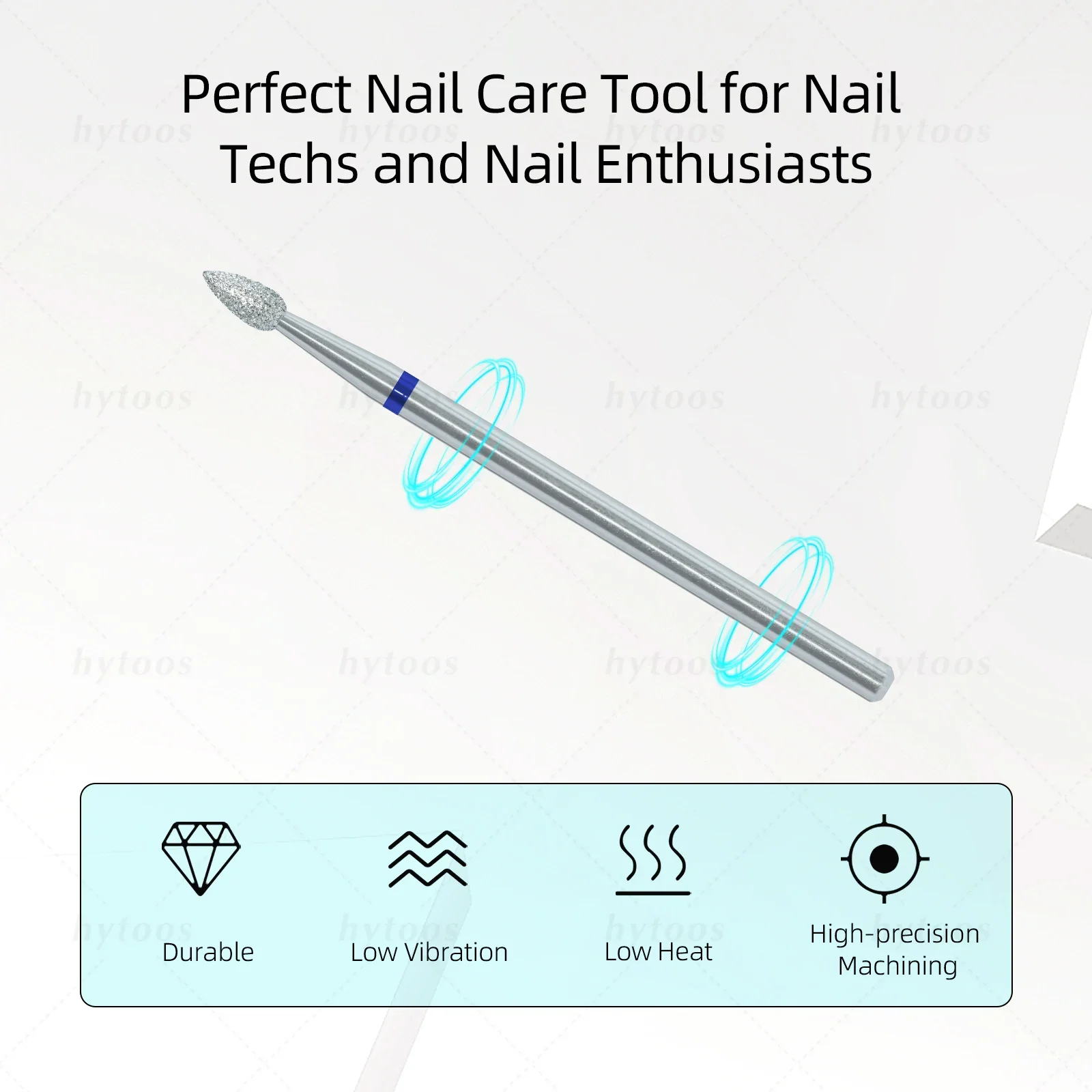 HYTOOS Chrome diamant forets à ongles Pro russe foret à cuticules pour perceuse à ongles peau morte cuticule nettoyant ongles pré-traitement outils