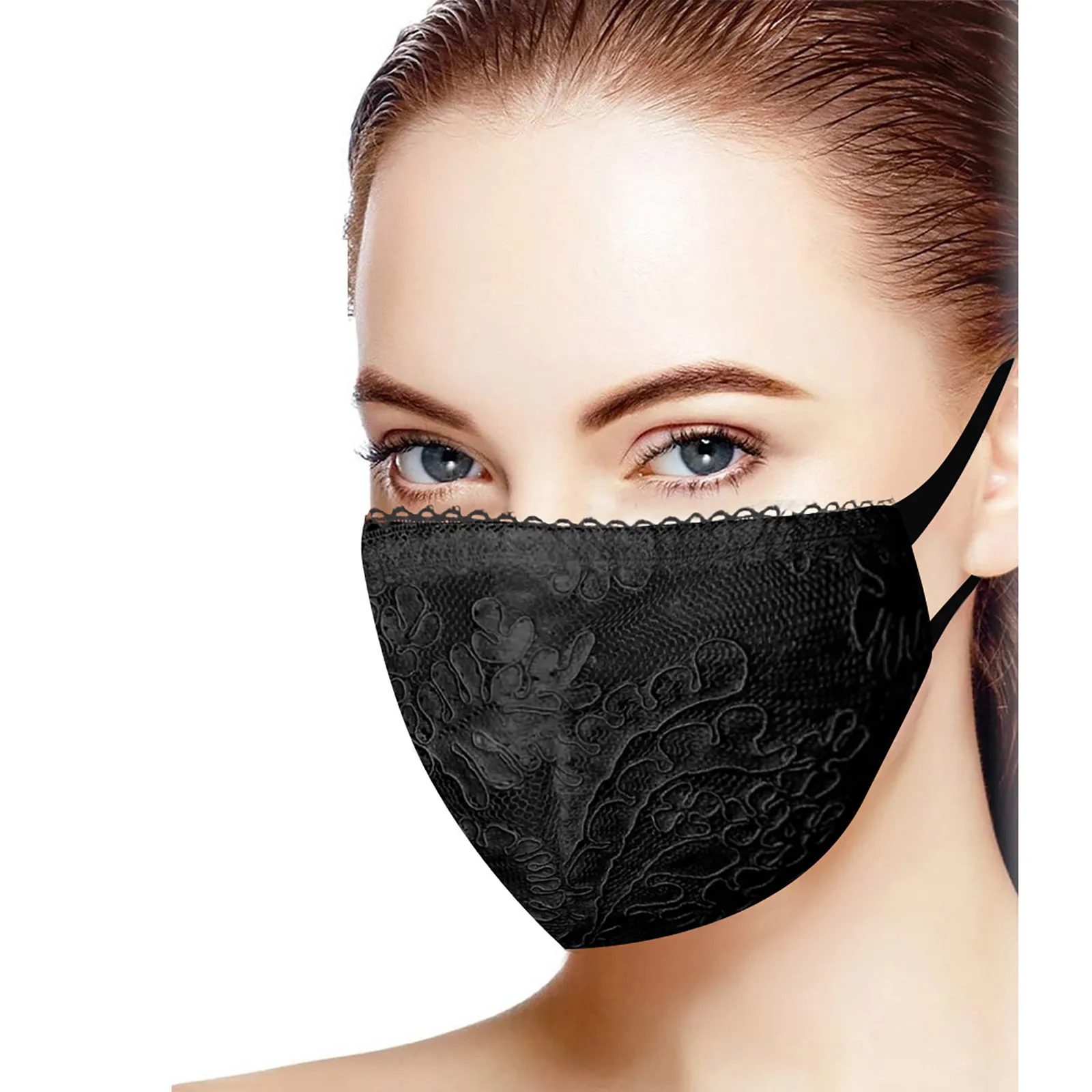 Maschera per il viso riutilizzabile lavabile con fiori di pizzo squisito per adulti di moda