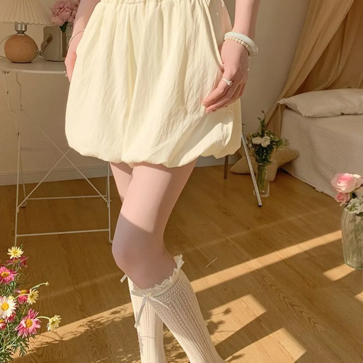 Pantalones bombachos japoneses Lolita para mujer, pantalones cortos de calabaza enagua de verano |   Braga pantalón de protección ropa interior portátil antiespicaduras para JK