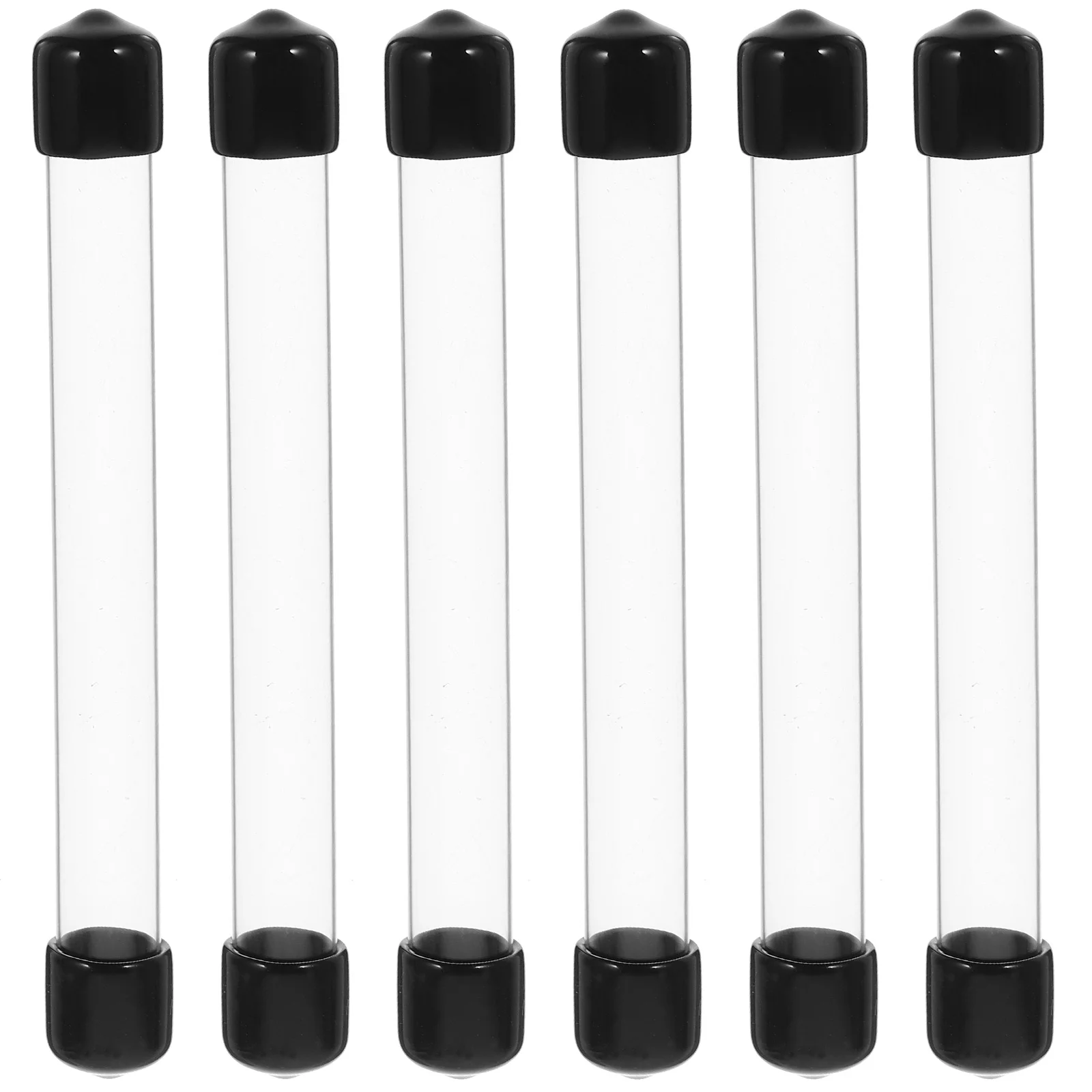 6 Pcs Agarwood Tube Portable Round Clear Transparent Storage Bead Plastic Acrylic