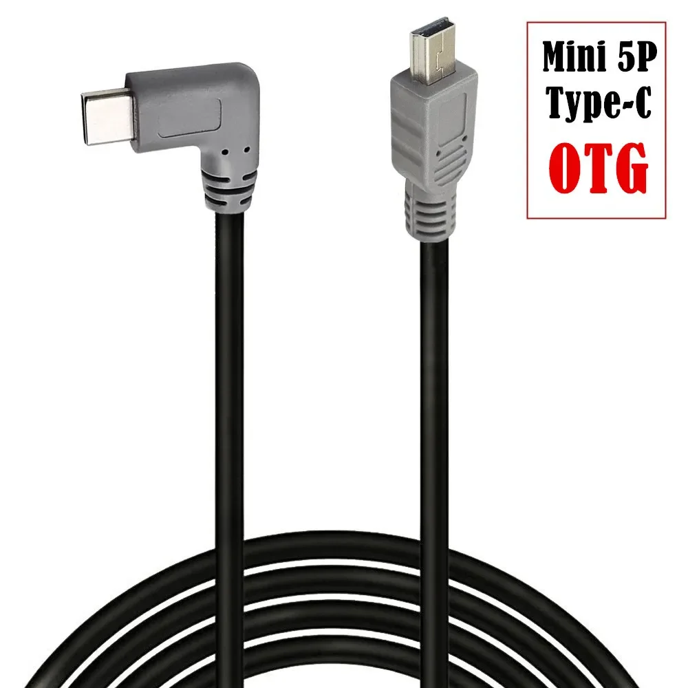 90 Degree Right Angle USB3.1Type-C OTG To Micro Mini USB OTG Male To Male Data Copying Charging Date Adapter Cable Cord 25cm 1m