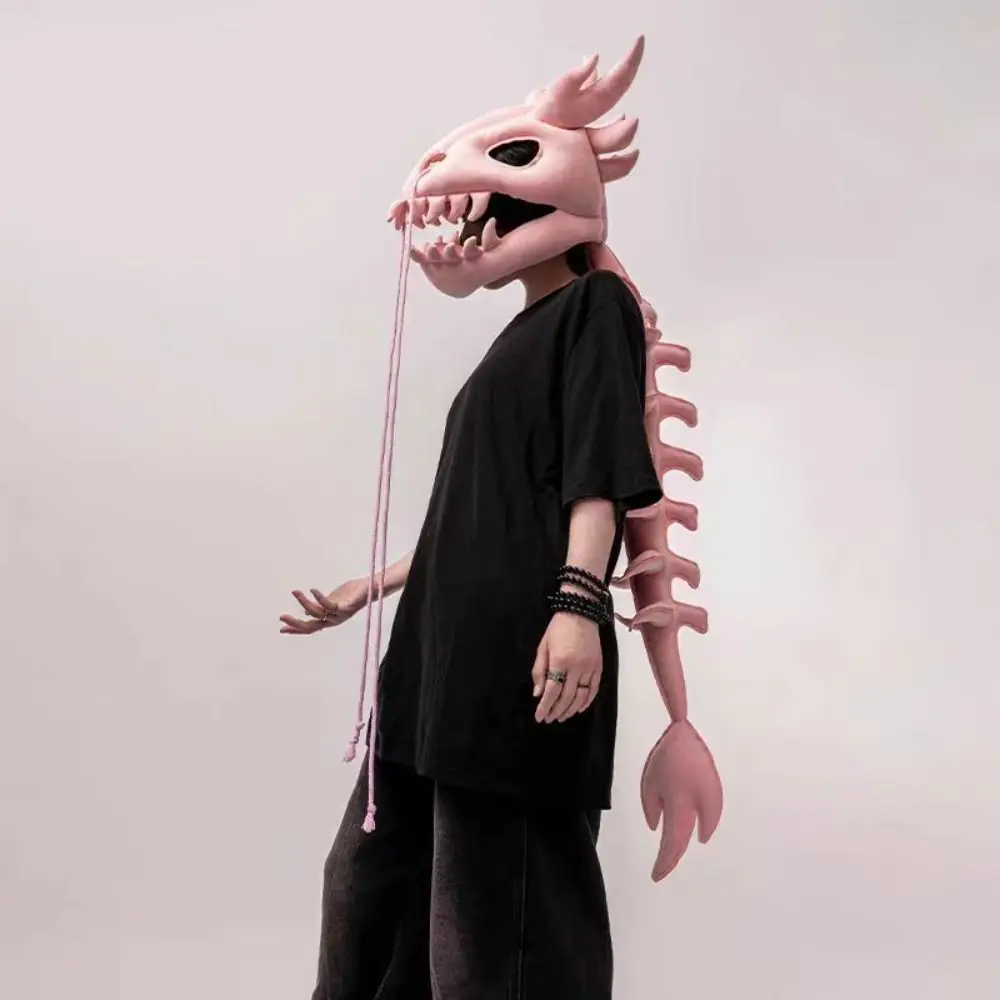 

3D-маска-скелет динозавра, головной убор, 80/120 см, костюм динозавра, легко надевается, крутой, забавный головной убор для косплея, наряд для вечеринки